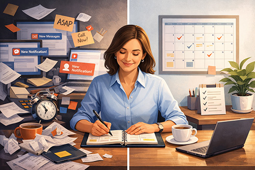 Productivity comes from working smarter, not harder. By staying organized, focusing on one task at a time, taking breaks, and reflecting on progress, business owners can manage demanding workloads while maintaining consistency and long-term performance.
